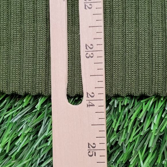 Vintage 80s MOD Cardigan Women Small 17x24 Army-Green Winter - Picture 6 of 10